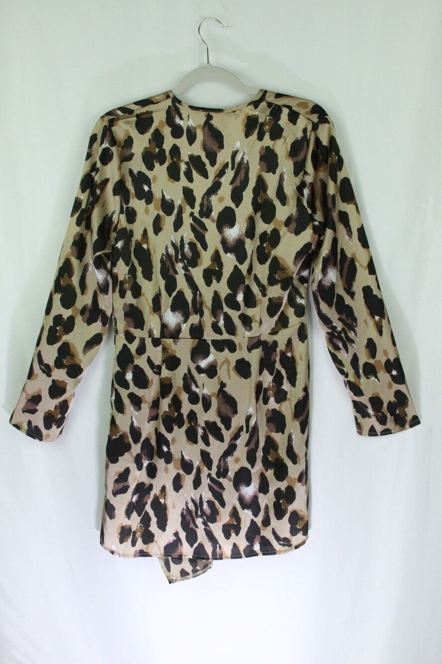 Club London Dress Leopard V-Neck Long Sleeve US 10 UK14 New - Picture 7 of 12